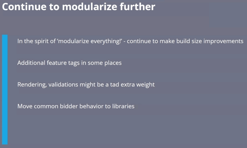 Prebid.js - Continue to modularise further