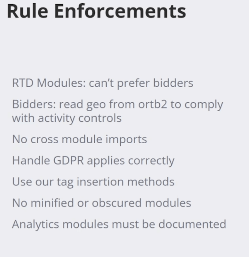 Prebid.js - Rule Enforcements