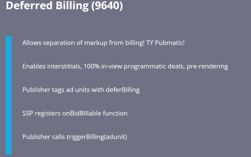 Prebid.js -  Deferred Billing (9640)
